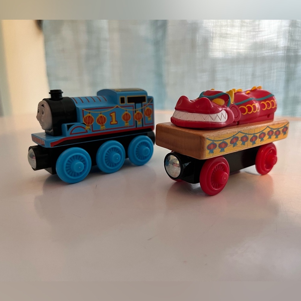 New Year Thomas and Dragon wooden trains